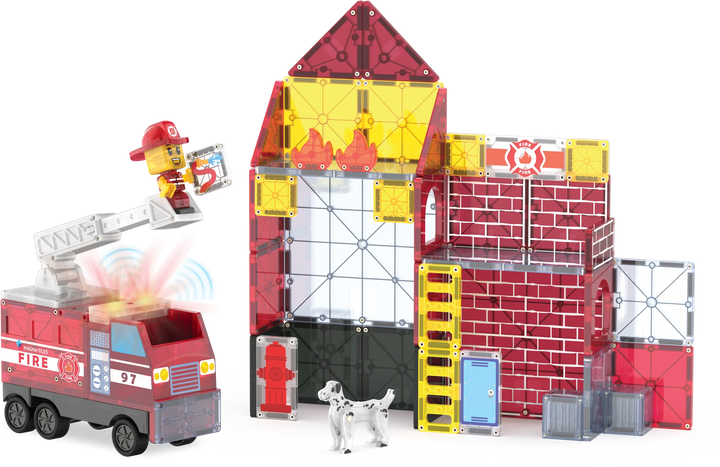 Valtech Magna-Tiles Fire Station 50 Piece Set