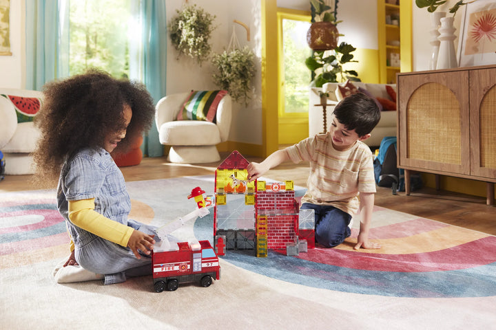 Valtech Magna-Tiles Fire Station 50 Piece Set