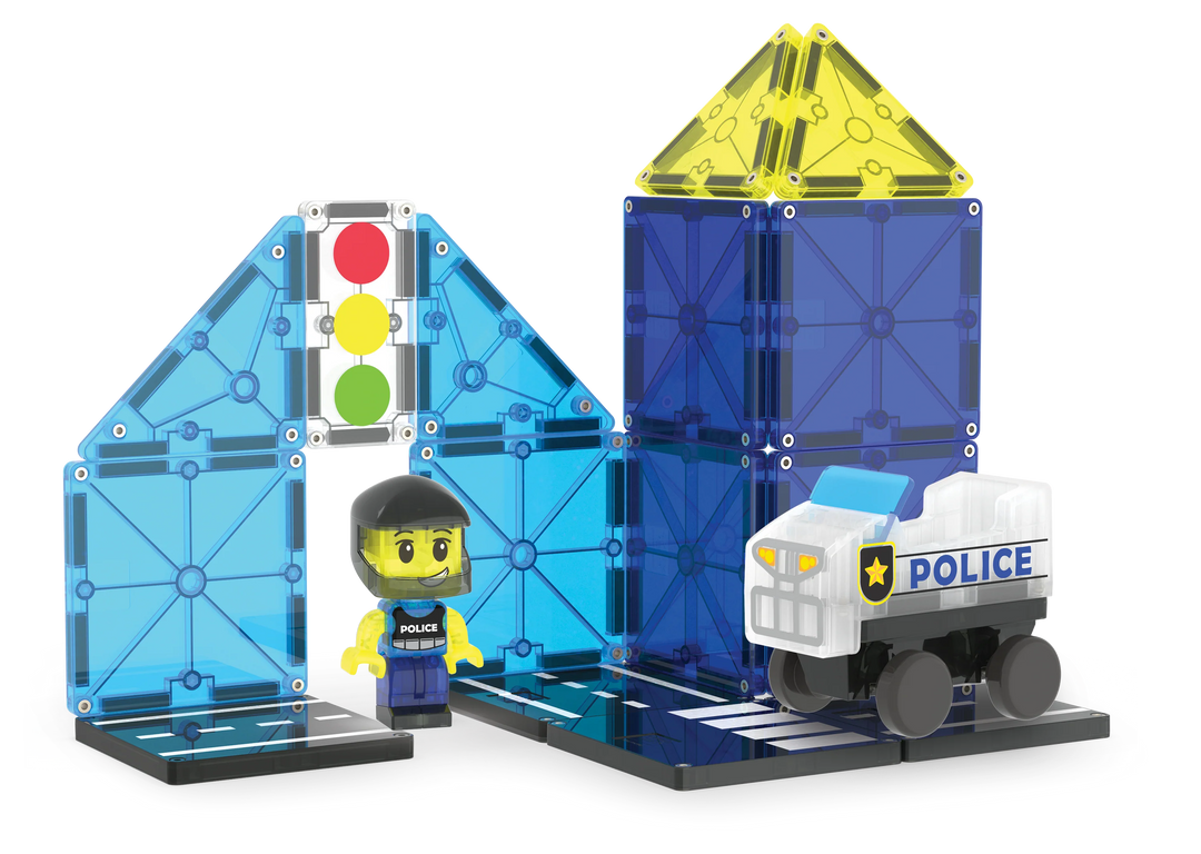 Valtech Magna-Tiles Police Patrol 20 Piece Set