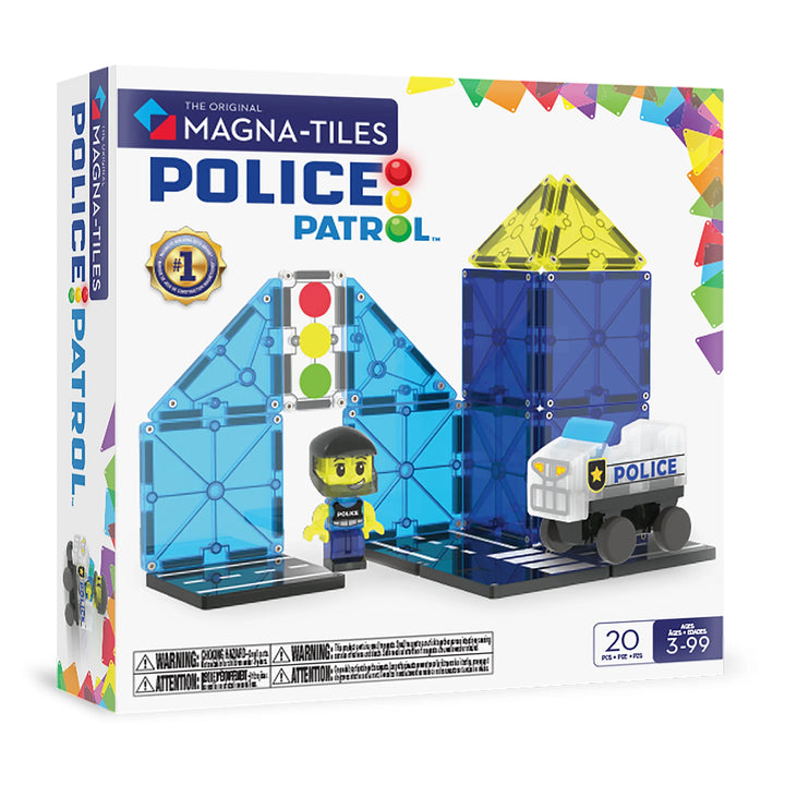 Valtech Magna-Tiles Police Patrol 20 Piece Set