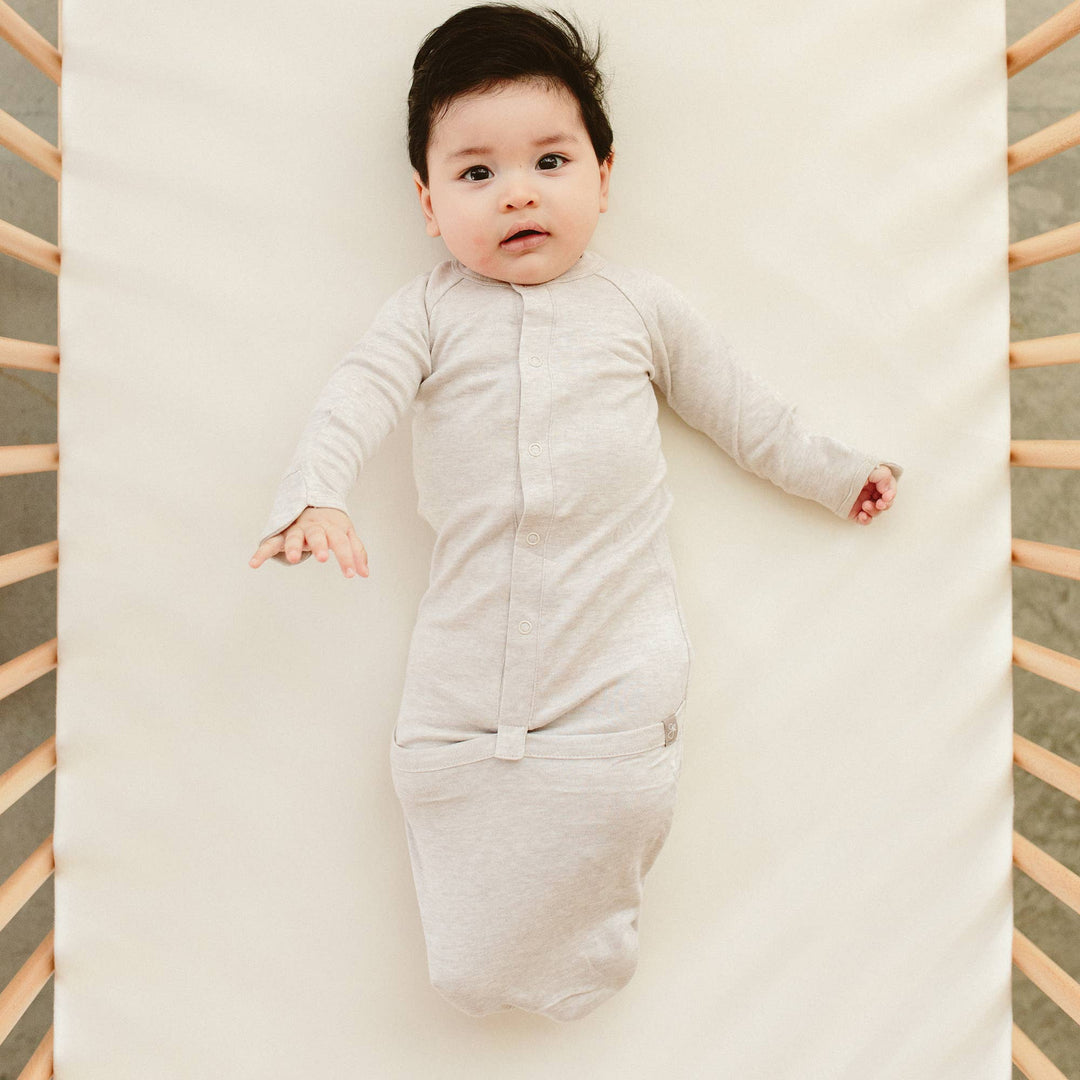 Goumi 24 Hour Convertible Sleeper Baby Gown- Storm Gray