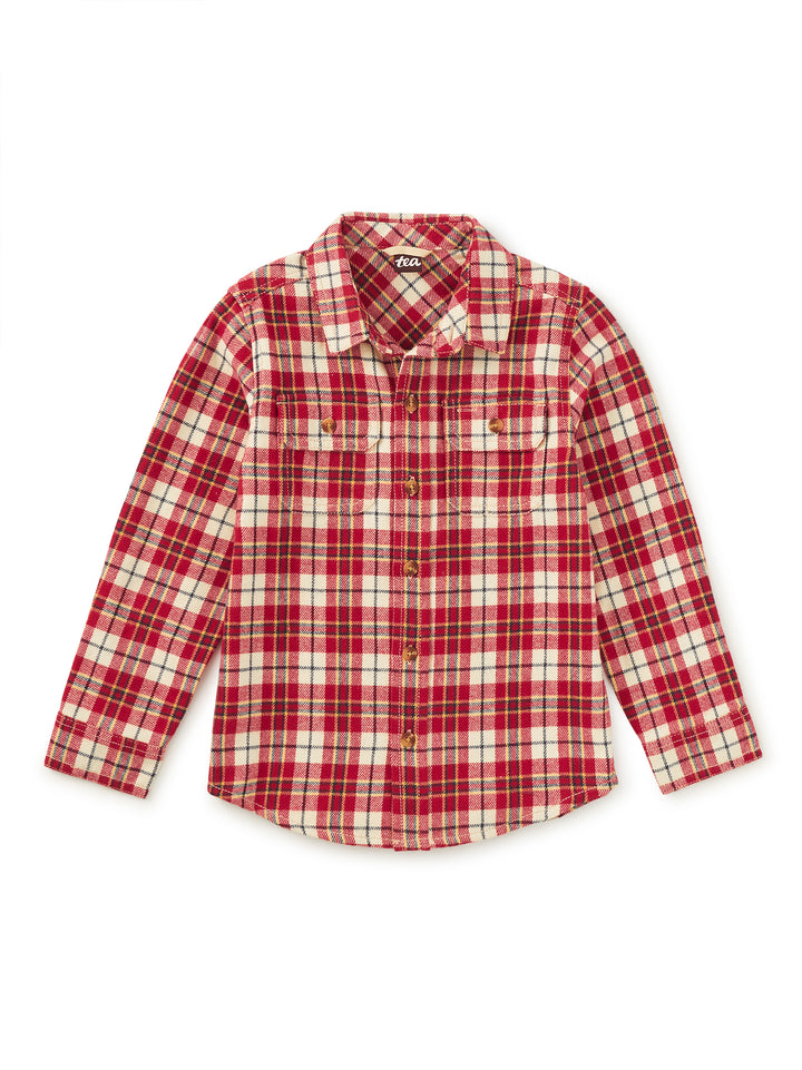 Tea Collection Flannel Button Up Shirt - Red