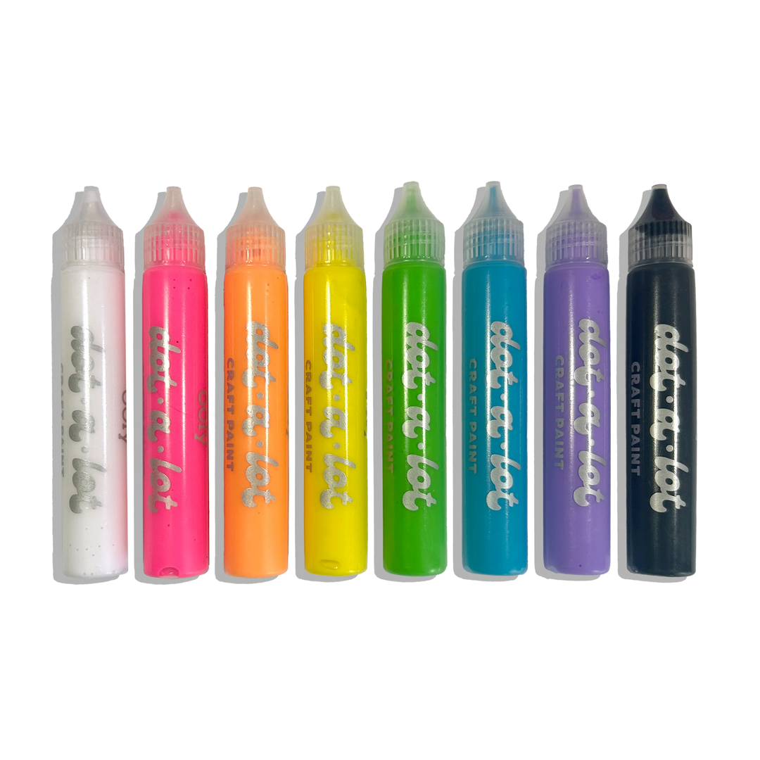 Ooly Dot-A-Lot Dimensional Craft Paint - Bright (Set of 8)