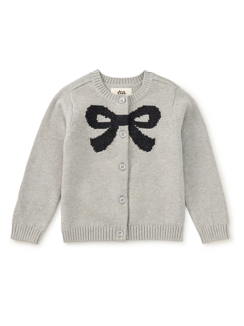 Tea Collection Bow Cardigan - Heather Grey