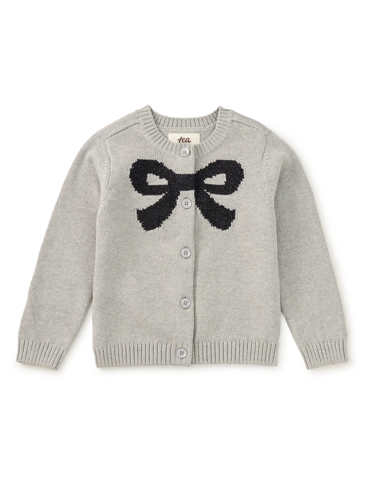 Tea Collection Bow Cardigan - Heather Grey