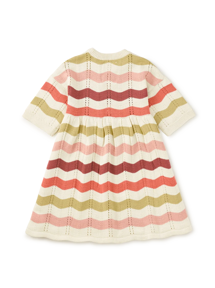 Tea Collection Pointelle Sweater Dress - Wavy Stripe