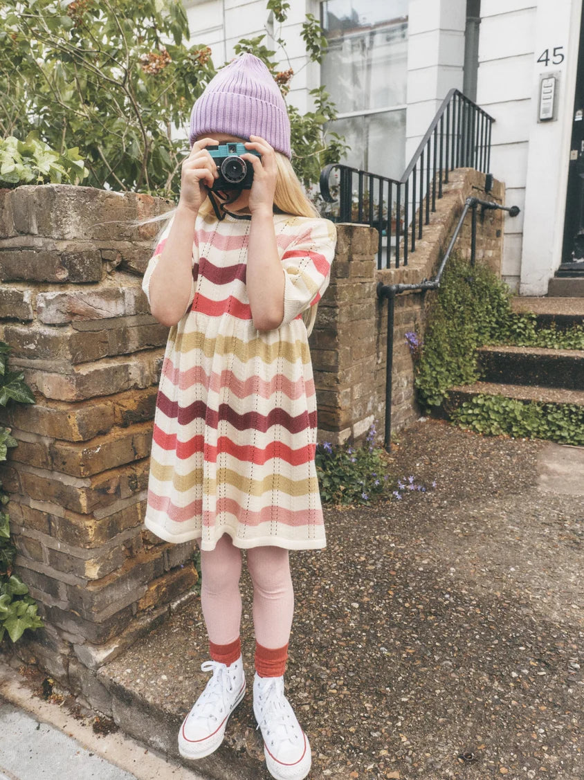 Tea Collection Pointelle Sweater Dress - Wavy Stripe