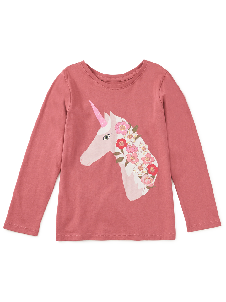 Tea Collection Floral Unicorn Graphic Tee - Orchid Mauve