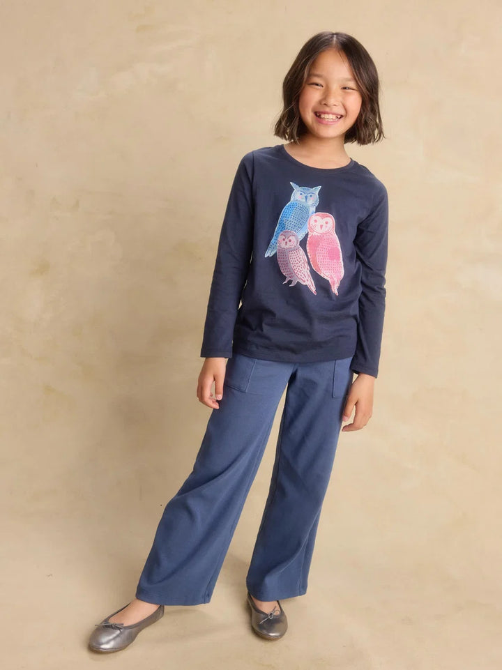 Tea Collection Woodland Owls Graphic Tee - Indigo
