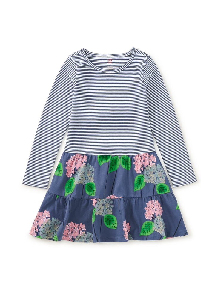 Tea Collection Tiered Skirted Twirl Dress - Cornwall Hydrangeas