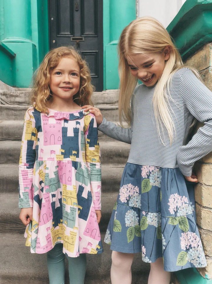 Tea Collection Tiered Skirted Twirl Dress - Cornwall Hydrangeas