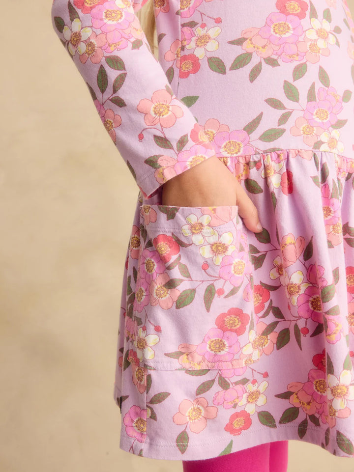 Tea Collection Long Sleeve Pocket Dress - Rosa Canina