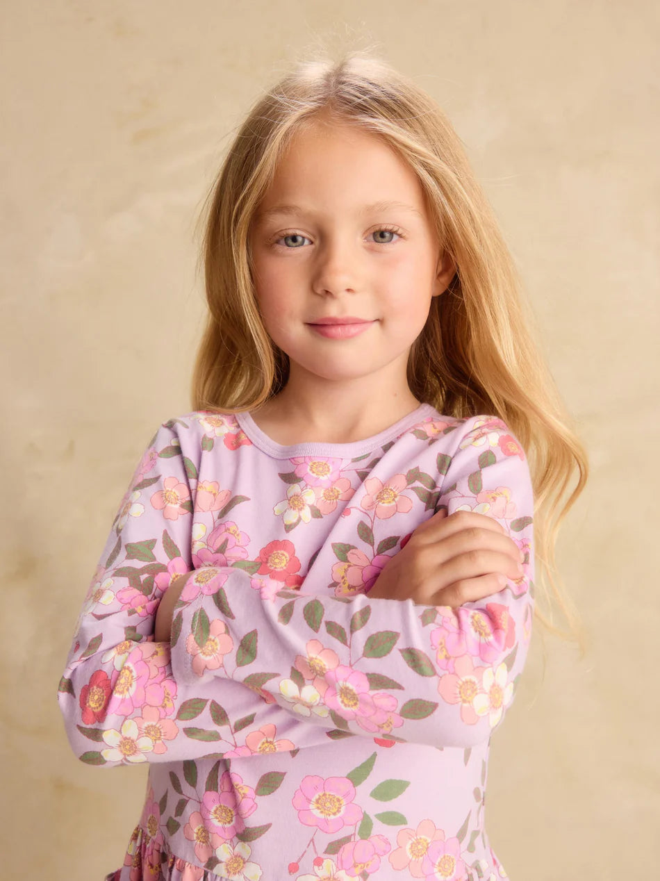 Tea Collection Long Sleeve Pocket Dress - Rosa Canina