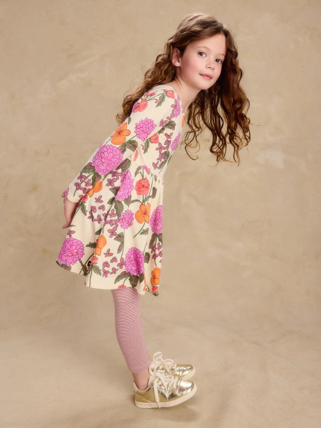 Tea Collection Printed Ballet Dress - English Dahlia