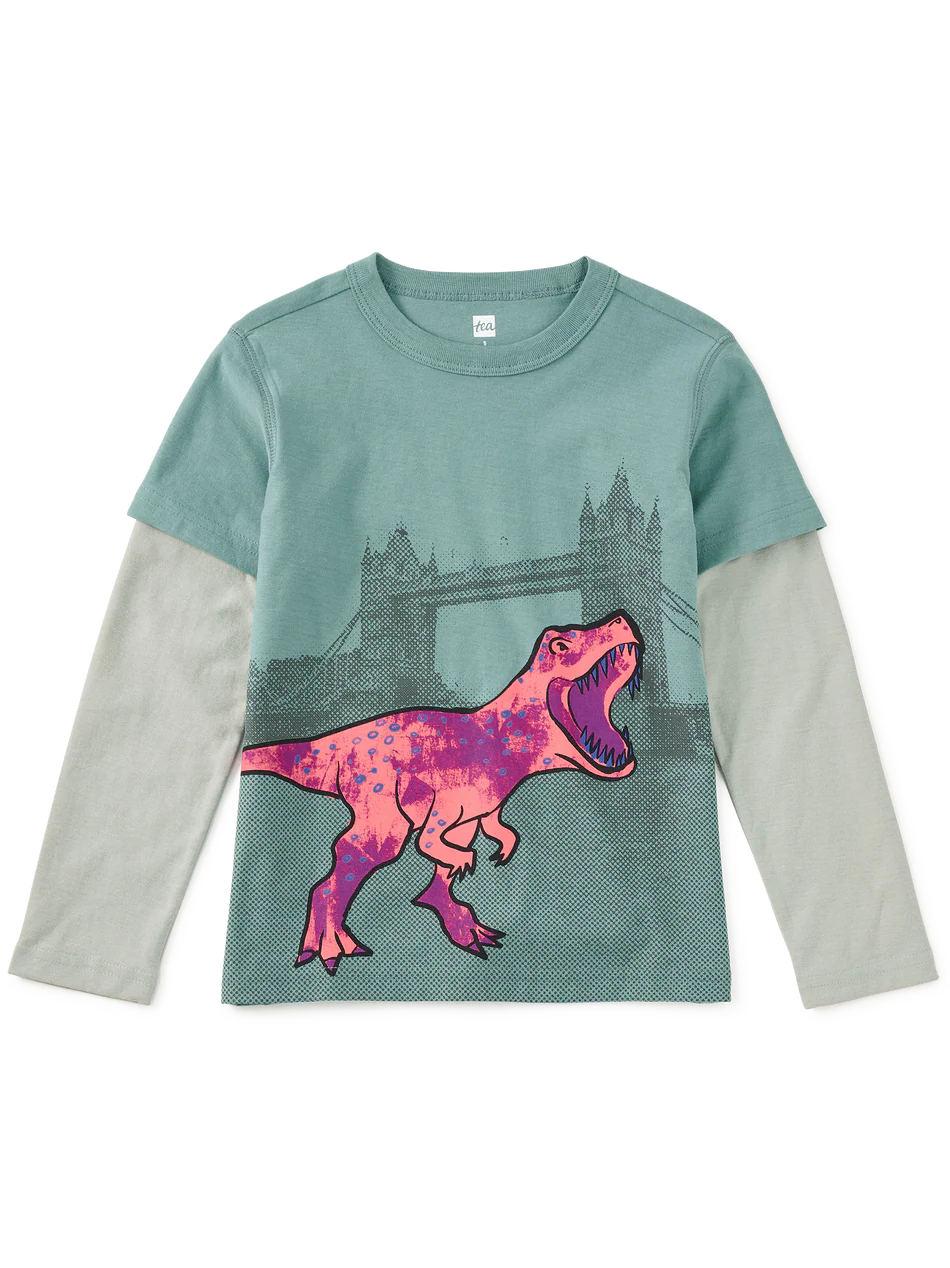 Tea Collection Tower Bridget T-Rex Layered Tee - Marsh