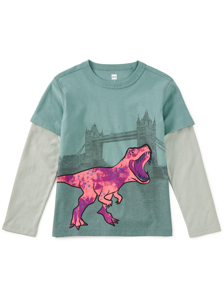 Tea Collection Tower Bridget T-Rex Layered Tee - Marsh
