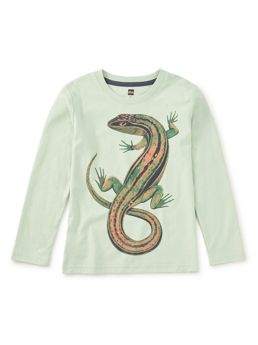 Tea Collection Garden Lizard Graphic Tee - Mint Cream