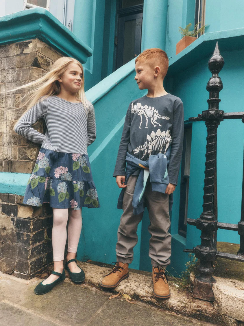Tea Collection Fossil Stegosaurus Graphic Tee - Blue Ombre