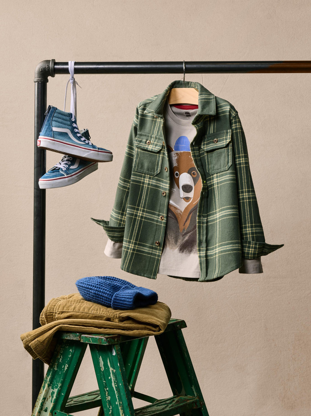 Tea Collection Beanie Bear Graphic Tee - Mist