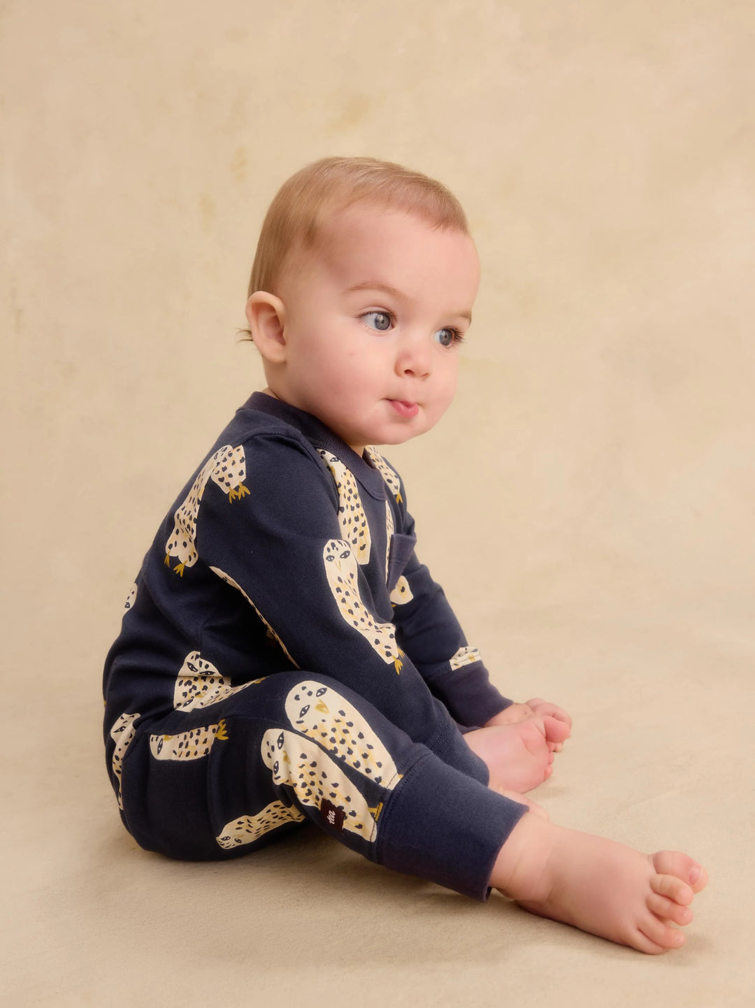Tea Collection Long Sleeve Pocket Romper - Snowy Owl