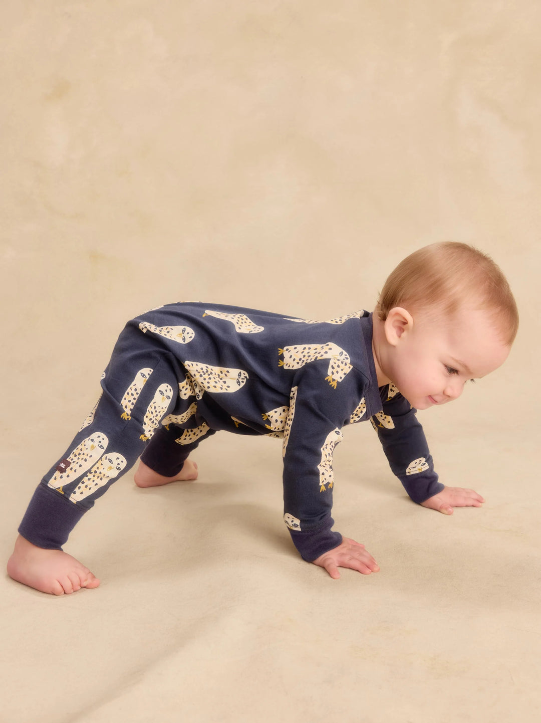 Tea Collection Long Sleeve Pocket Romper - Snowy Owl