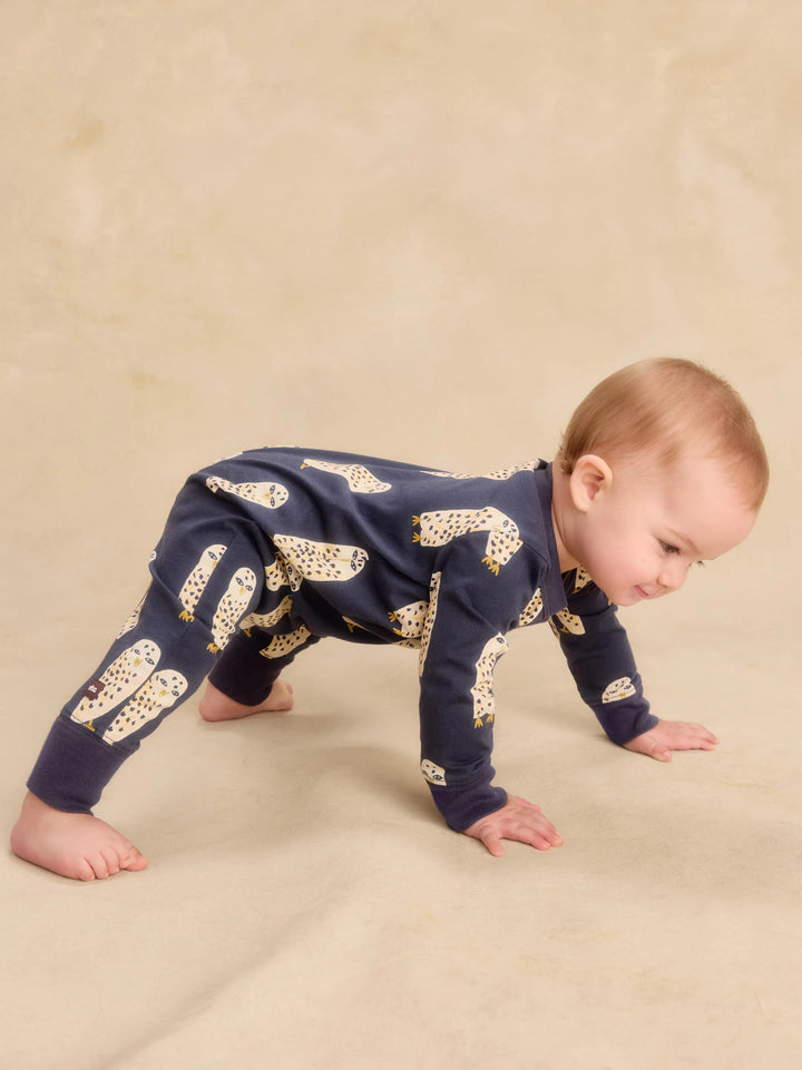Tea Collection Long Sleeve Pocket Romper - Snowy Owl