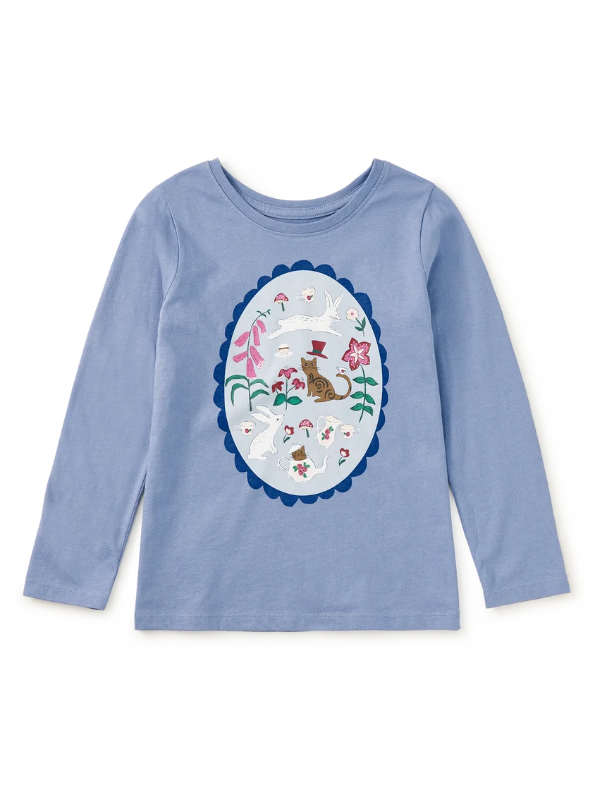 Tea Collection Tea Party Vingette Graphic Tee - Seal Grey
