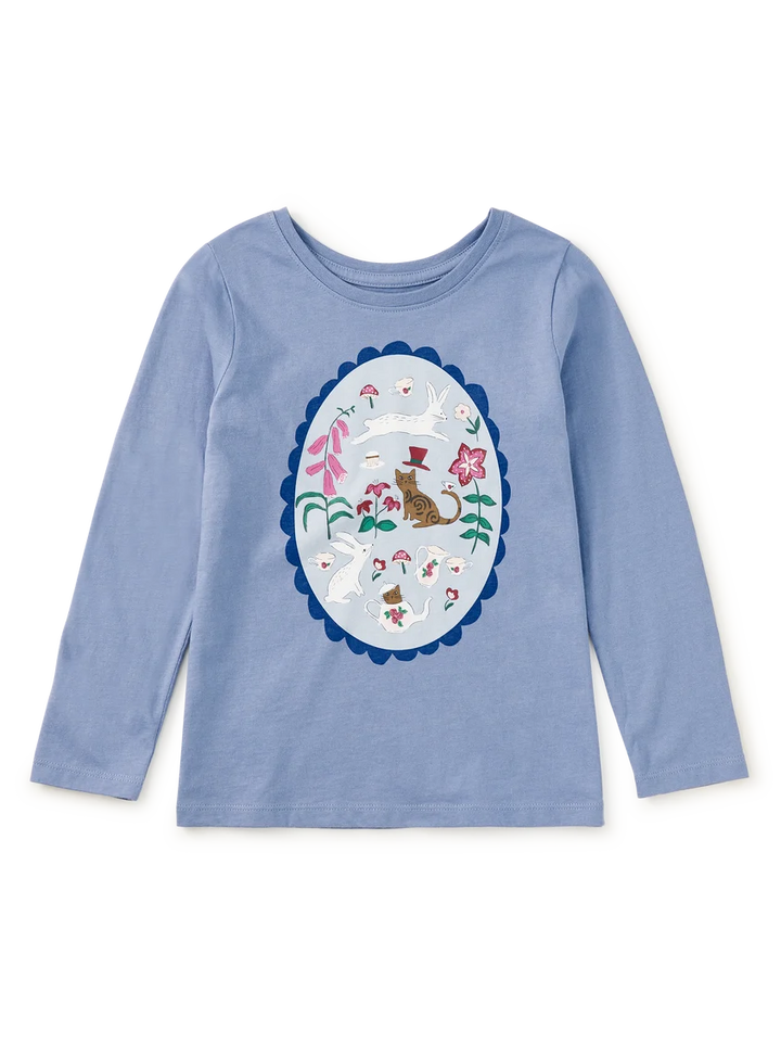 Tea Collection Tea Party Vingette Graphic Tee - Seal Grey