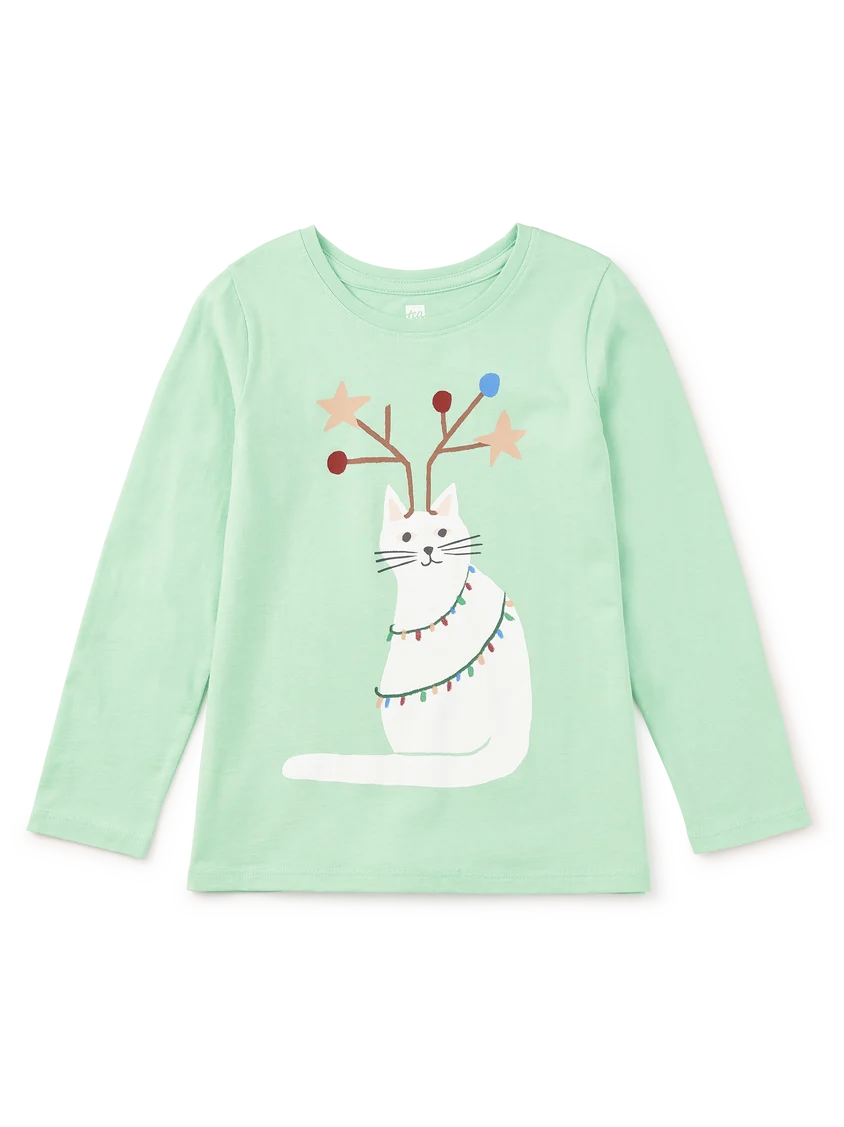 Tea Collection Holiday Cat Graphic Tee - Parkside