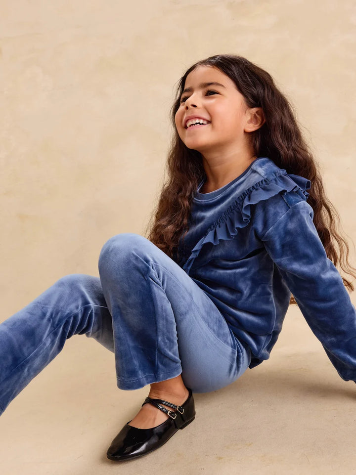 Tea Collection Very Velour Flare Pants - Naval