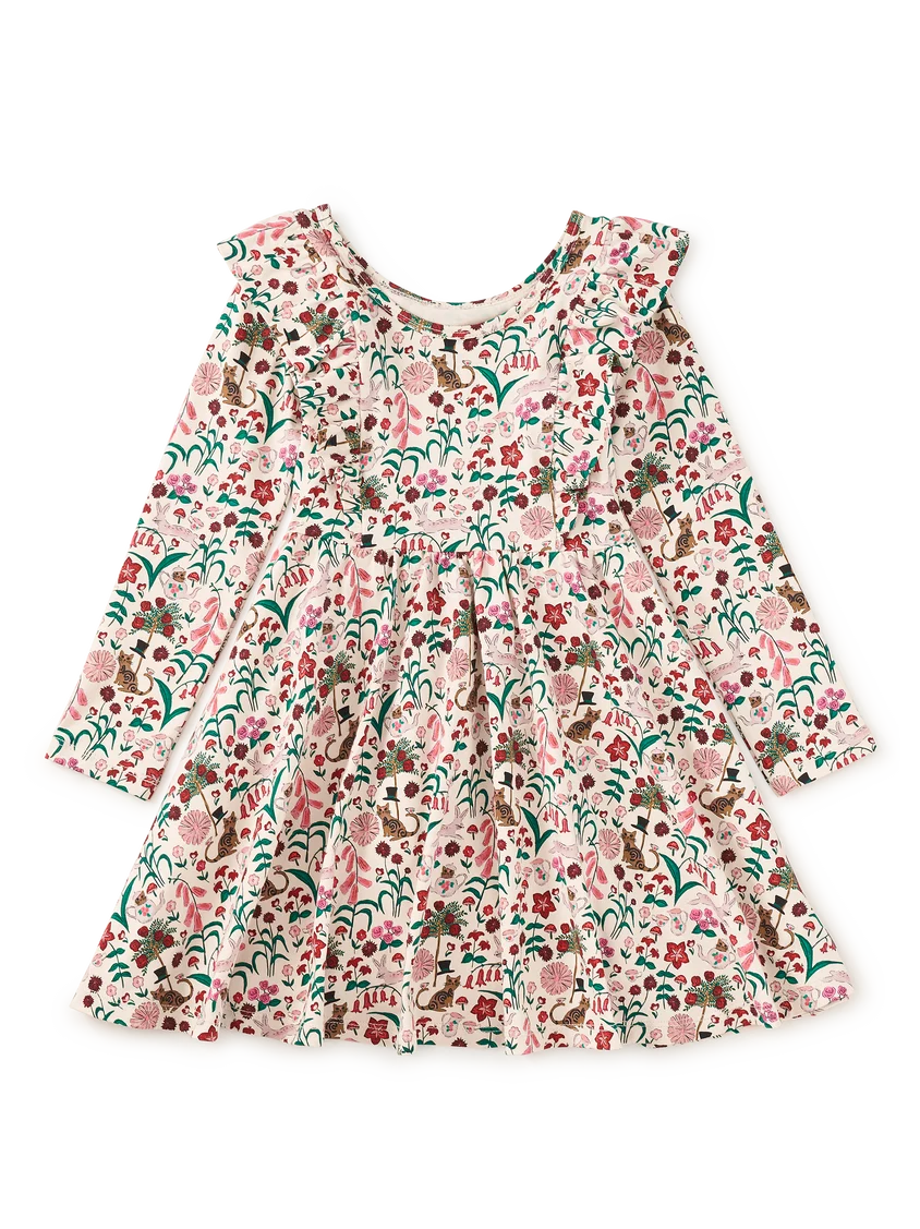 Tea Collection Ruffle Shoulder Ballet Dress - Tea Party Floral