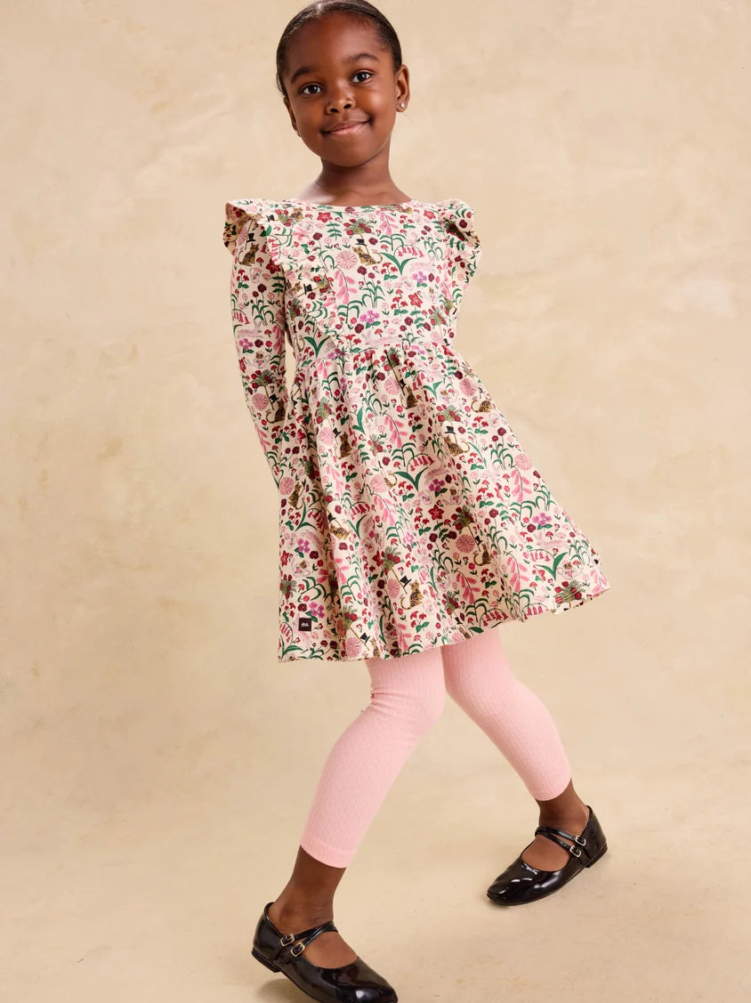 Tea Collection Ruffle Shoulder Ballet Dress - Tea Party Floral