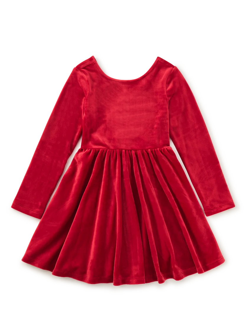 Tea Collection Velour Ballet Dress - Red Wagon