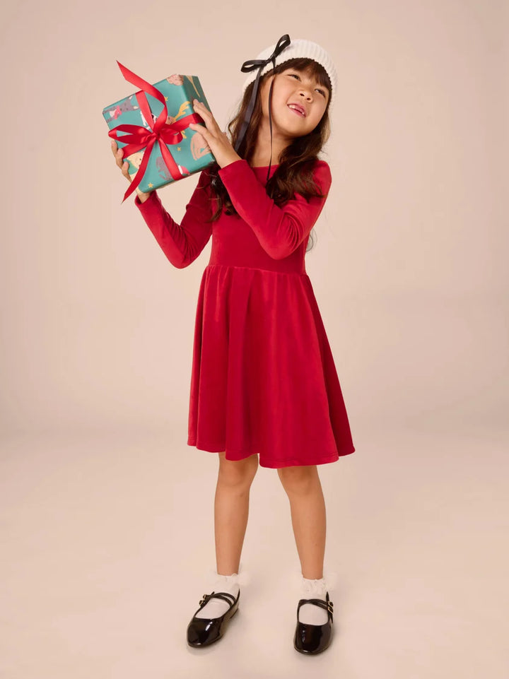 Tea Collection Velour Ballet Dress - Red Wagon