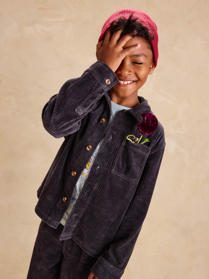 Tea Collection Corded Velour Shacket - Pepper