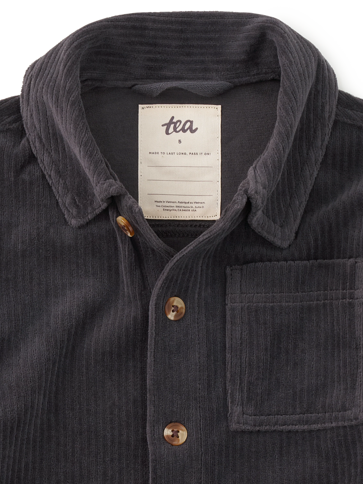 Tea Collection Corded Velour Shacket - Pepper