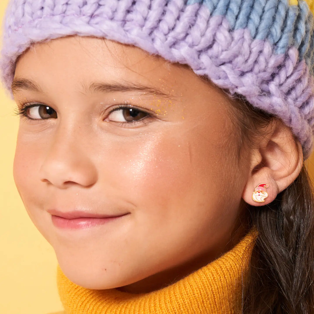 Girl Nation Holly Jolly Holiday Santa Earrings Studs