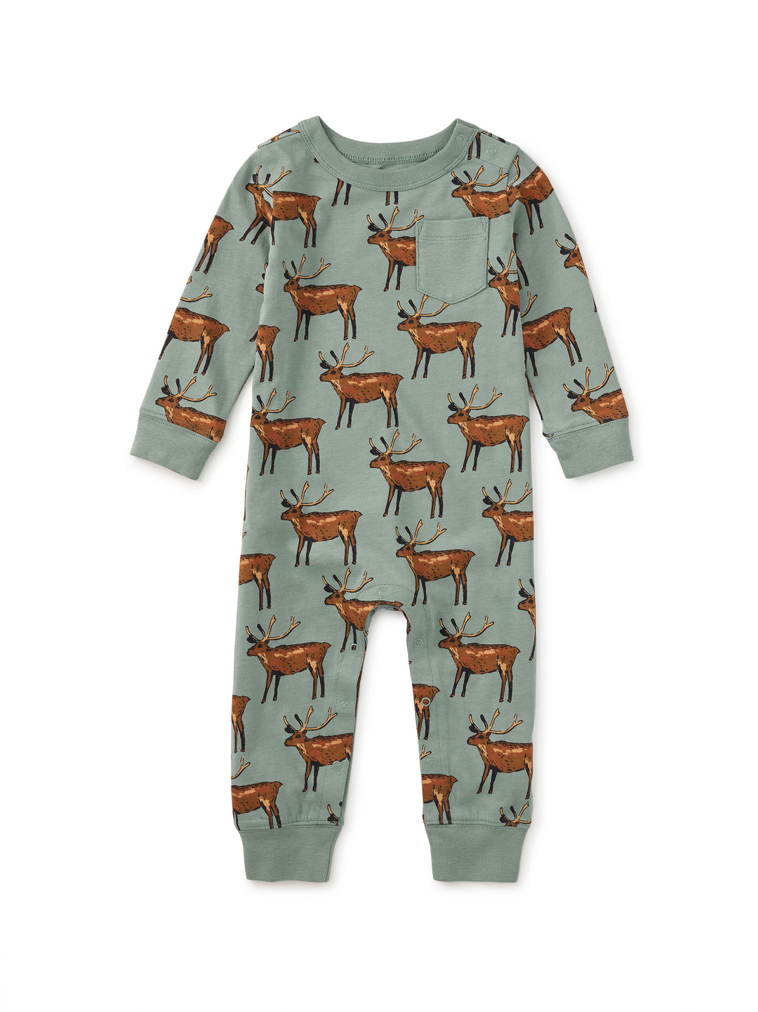 Tea Collection Painted Deer Pocket Romper