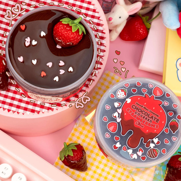 Kawaii Slime Co Chocolate Covered Strawberries Glossy Slime