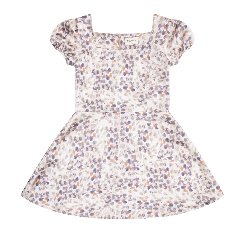 Tenly Satin Puff Sleeve Jubilee Dress - Desert Sand