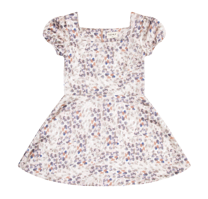 Tenly Satin Puff Sleeve Jubilee Dress - Desert Sand