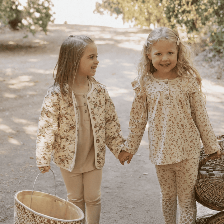 Makemake Organics Ruffle Sleeve Top - Petal Whispers