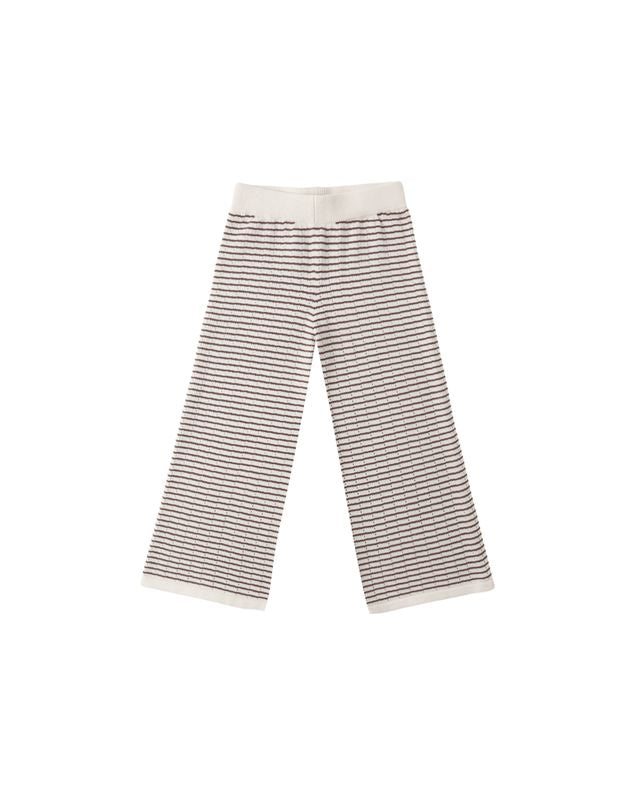 Rylee + Cru Knit Wide Leg Pant - Chocolate Stripe