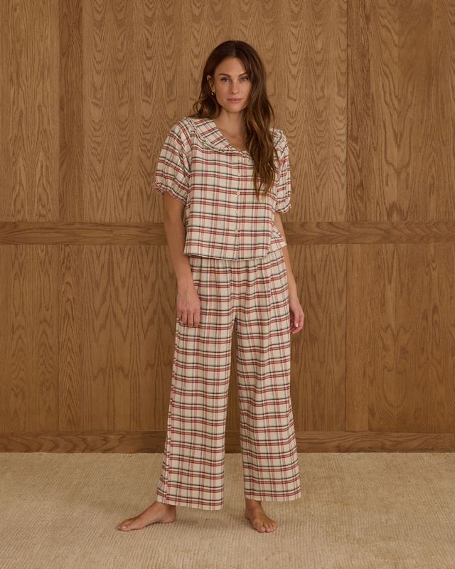 Rylee + Cru Womens Ruffle Pajamas - Holiday Flannel