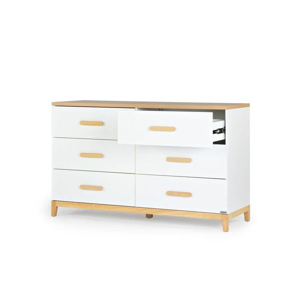 Dadada Lala Big 6-drawer Dresser - White/Red Oak