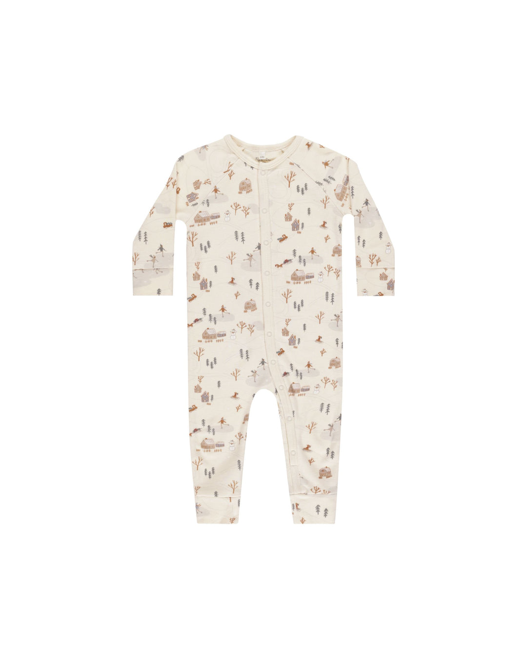 Rylee + Cru Organic Long John Pajamas - Winter Town