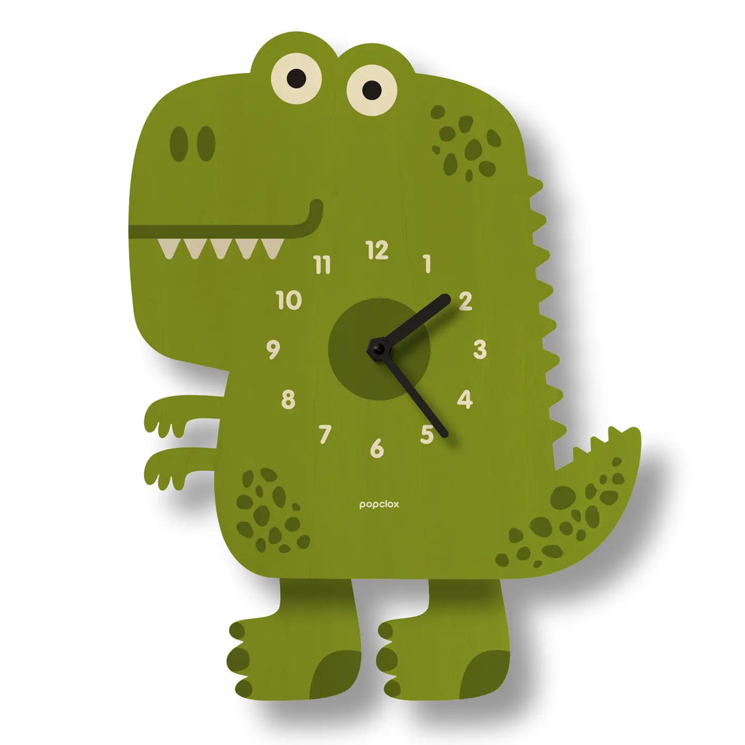 Popclox Dinosaur Pendulum Clock - Wood