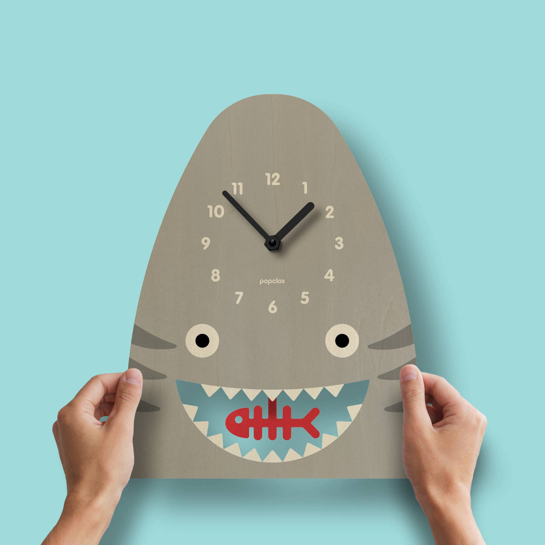Popclox Shark  Pendulum Clock - Wood