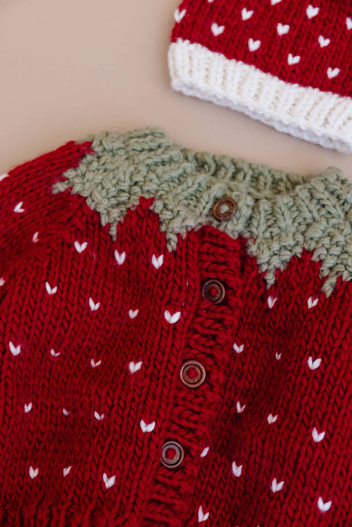 The Blueberry Hill Strawberry Cardigan