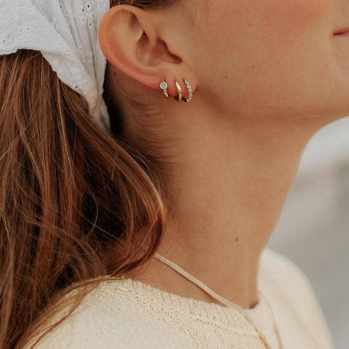 Mauve Jewelry Co Gaby Turquoise Hoops